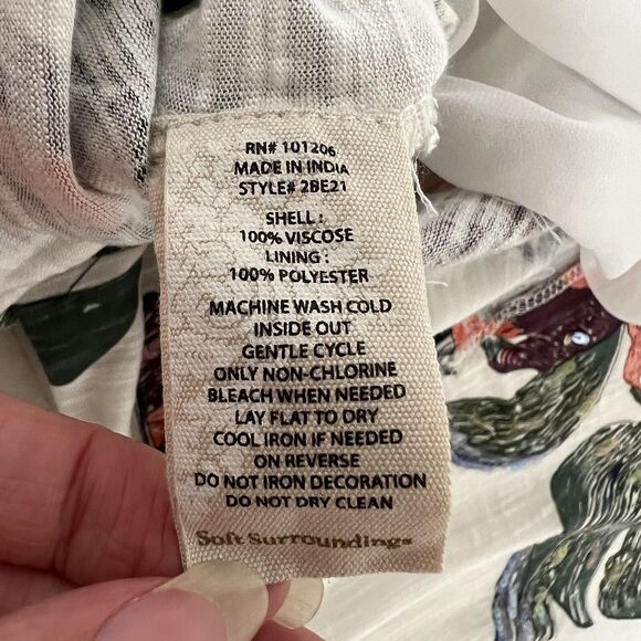 Soft Surroundings Petal Floral Sequin Tunic Top M Boho Boat Neck Long Sleeve - Picture 9 of 15